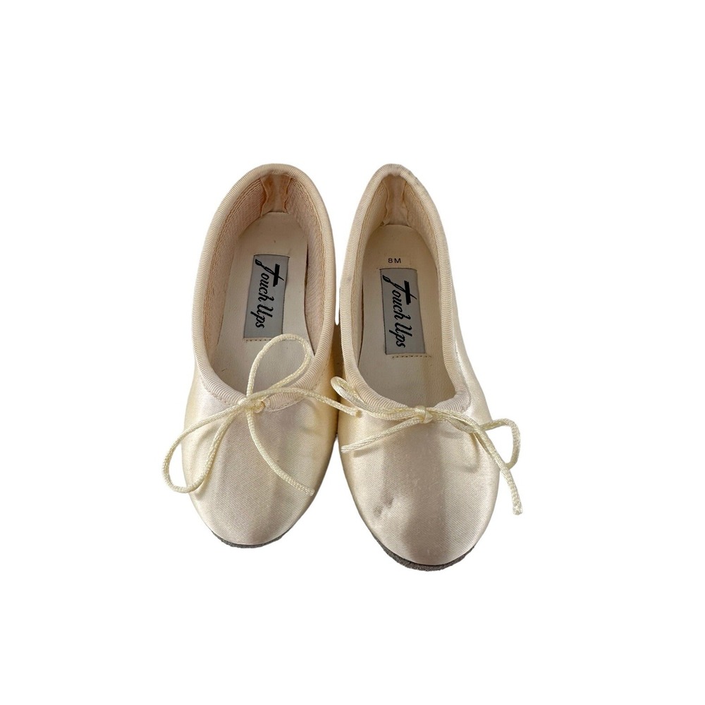 Touch Ups Flower Bridesmaid Ballet Shoes Size 8 Dance Children‎ Flat Satin Girl